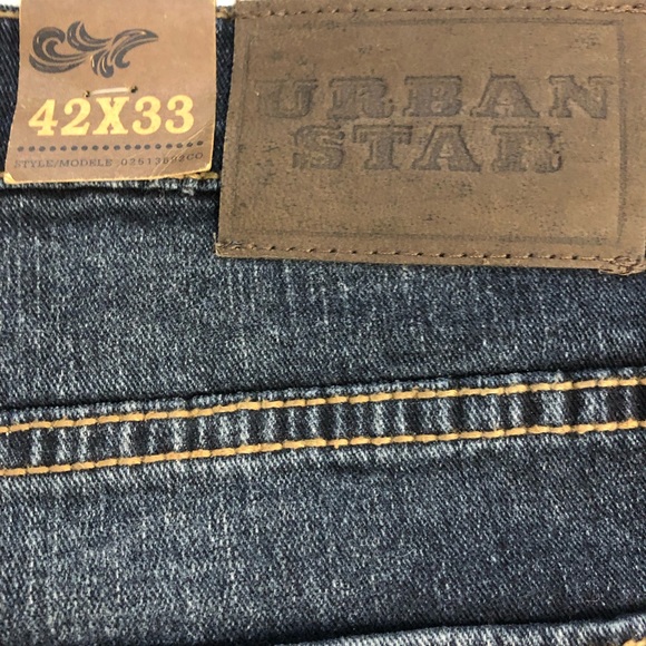 Very Big Navy blue Men’s stretch Jeans Urban Star Brand relaxed fit straight leg - Picture 9 of 10